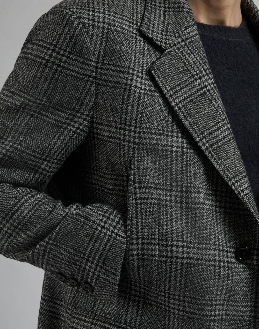 Lardini Giaccone monopetto in labswool di lana cashmere fantasia grigo-nero Affare Del Giorno