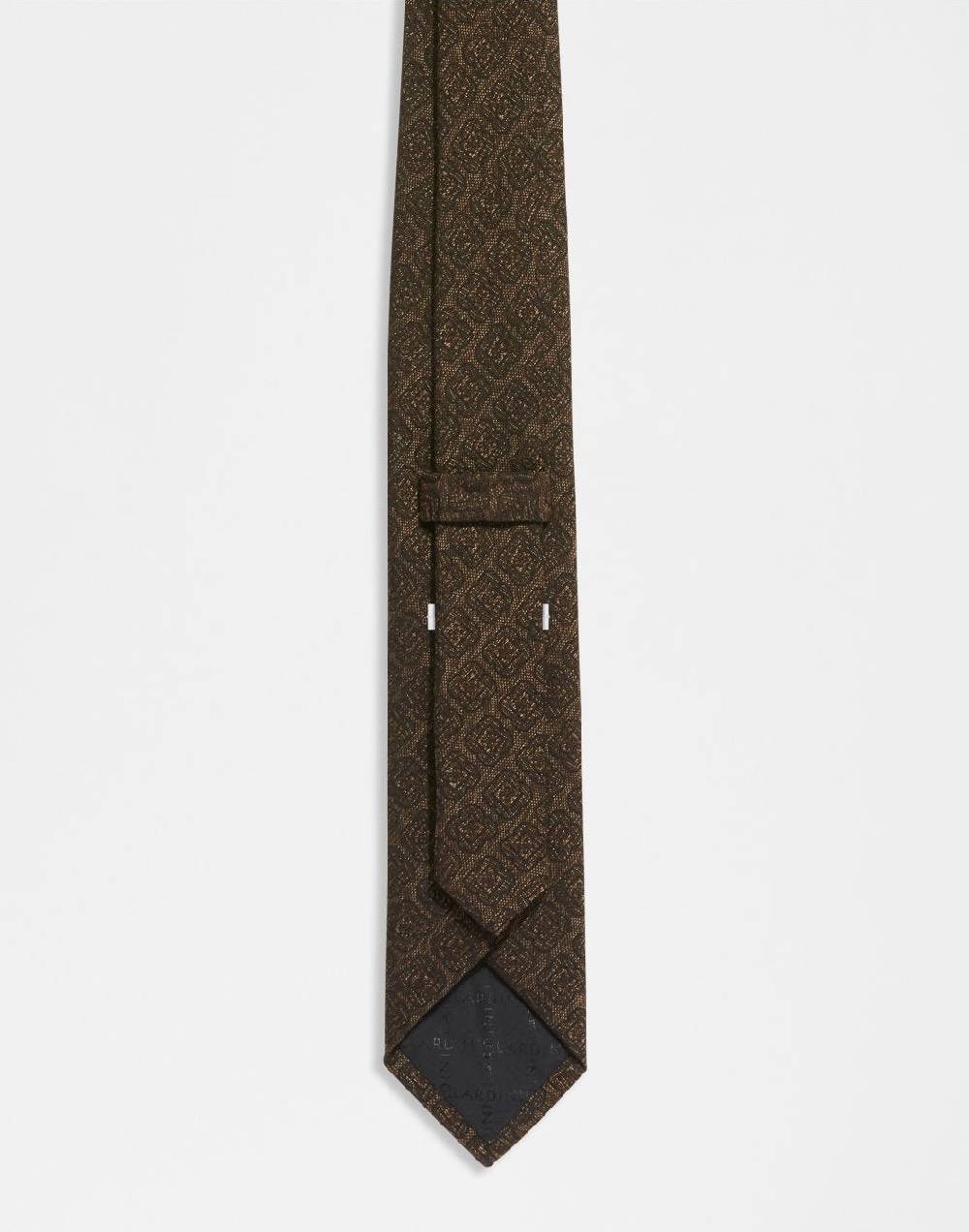 Lardini Cravatta in seta, lana e puro cotone con disegno jacquard Presa