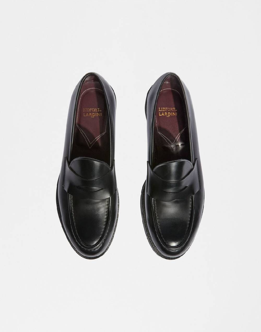 Lardini Mocassino in pelle nera con tacco In Saldo