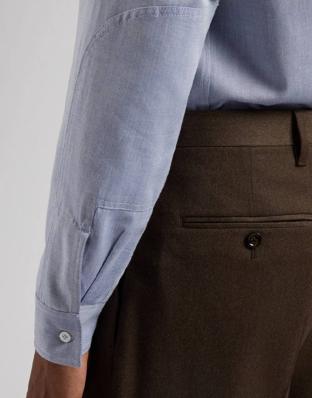 Lardini Camicia relaxed celeste in twill di cotone misto lana Moda