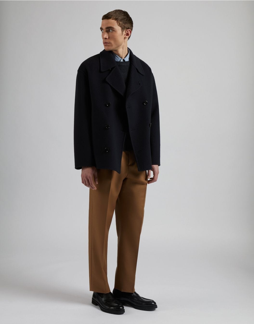 Lardini Pantalone nocciola in lana mohair 2025