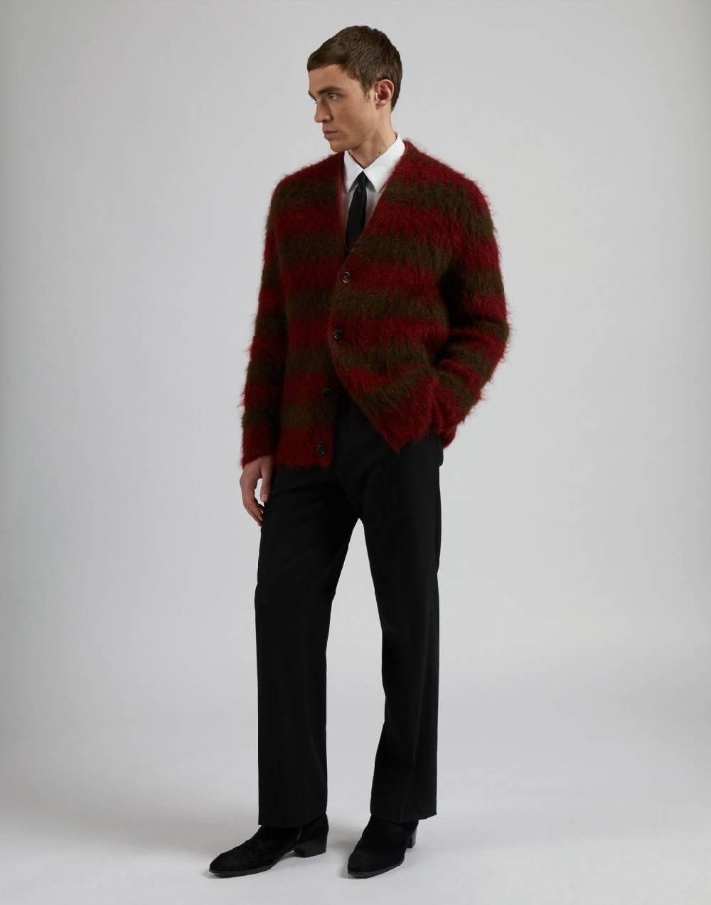 Lardini Camicia bianca in popeline di cotone con finta davanti Italy