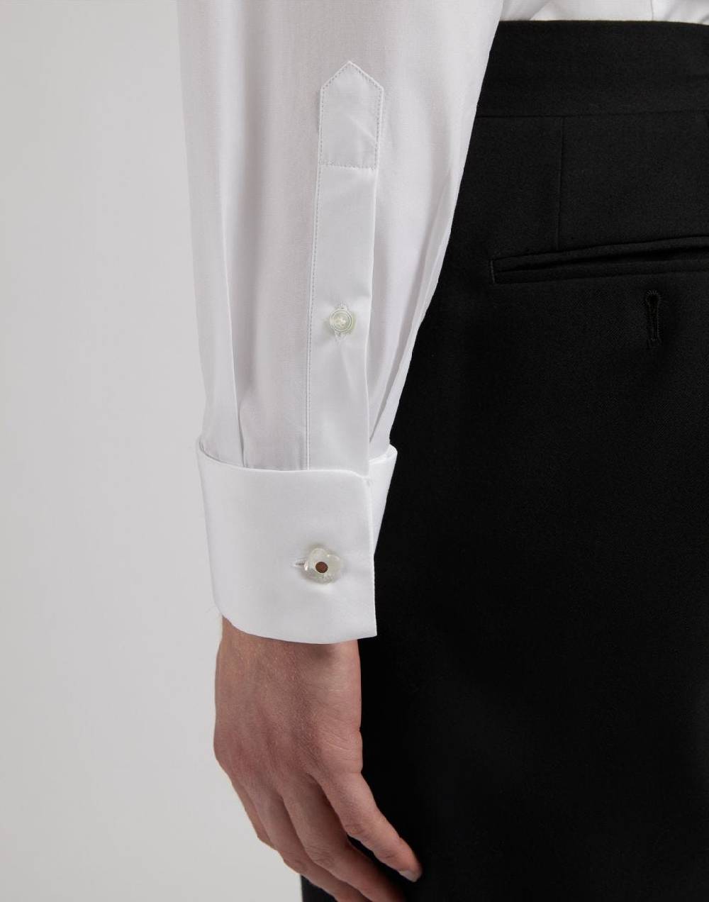 Lardini Camicia bianca in popeline di cotone con finta davanti Italy