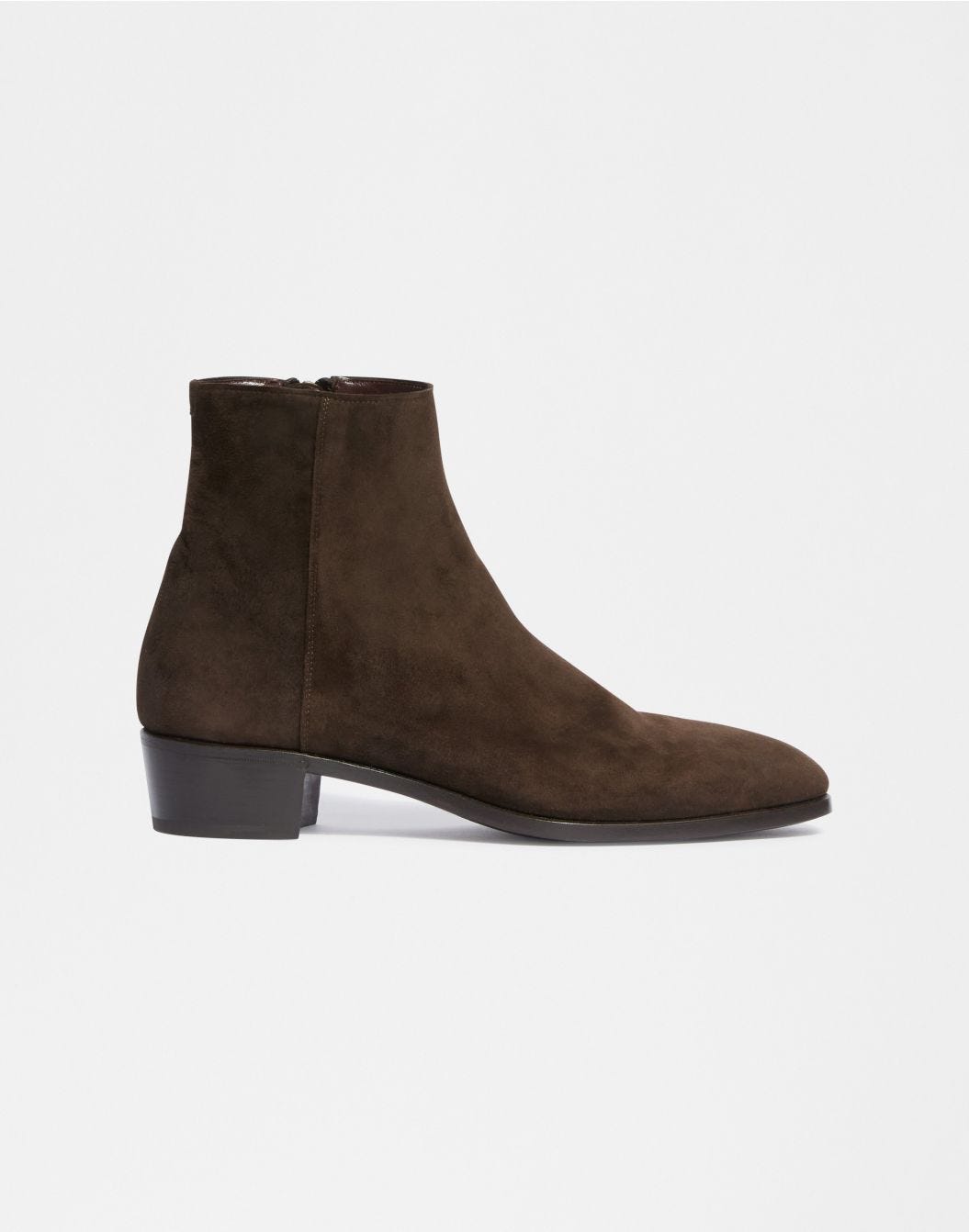 Lardini Stivaletto marrone in pelle di ovino scamosciata 2025