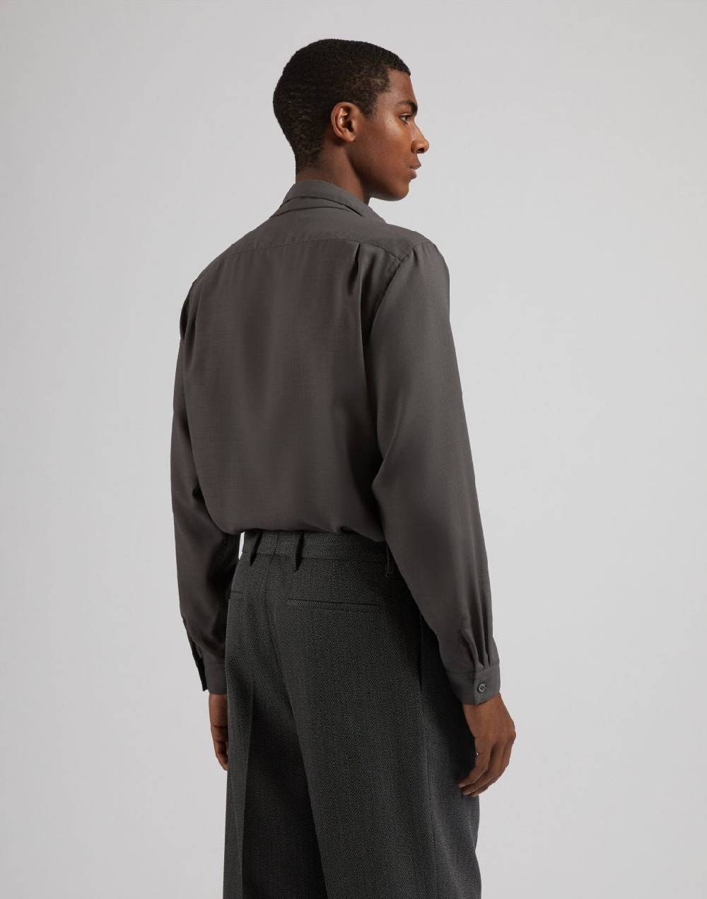 Lardini Camicia ampia attitude in tessuto vaiella grigio Nuovo