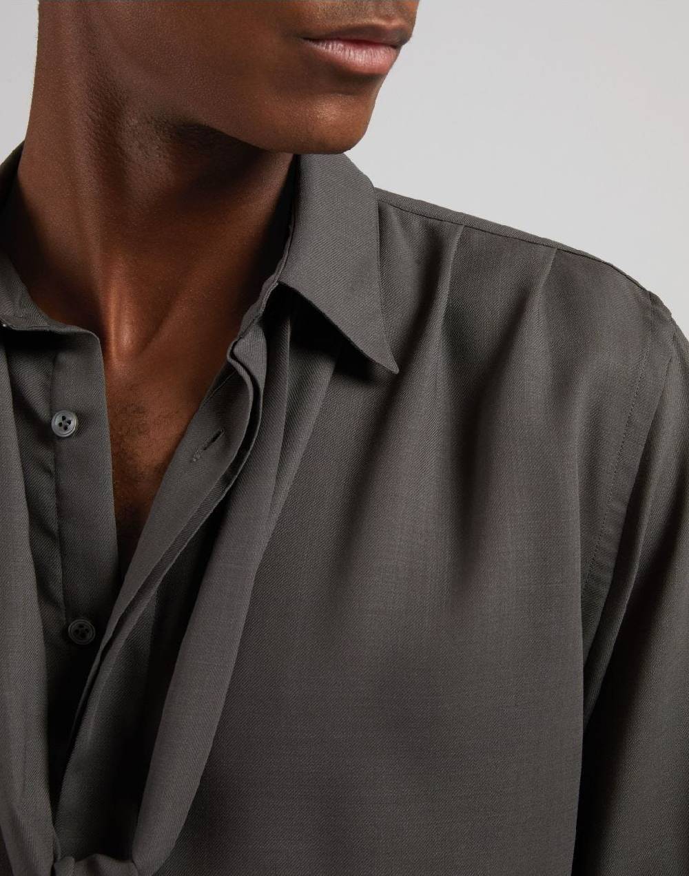 Lardini Camicia ampia attitude in tessuto vaiella grigio Nuovo