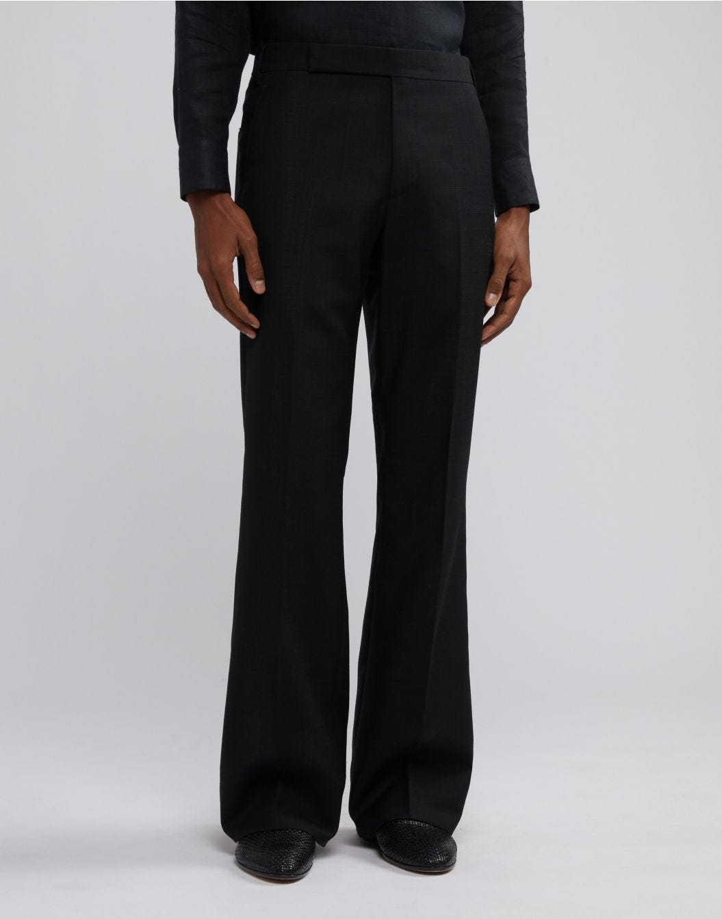Lardini Pantalone nero attitude in lana e mohair Spedizione Gratuita