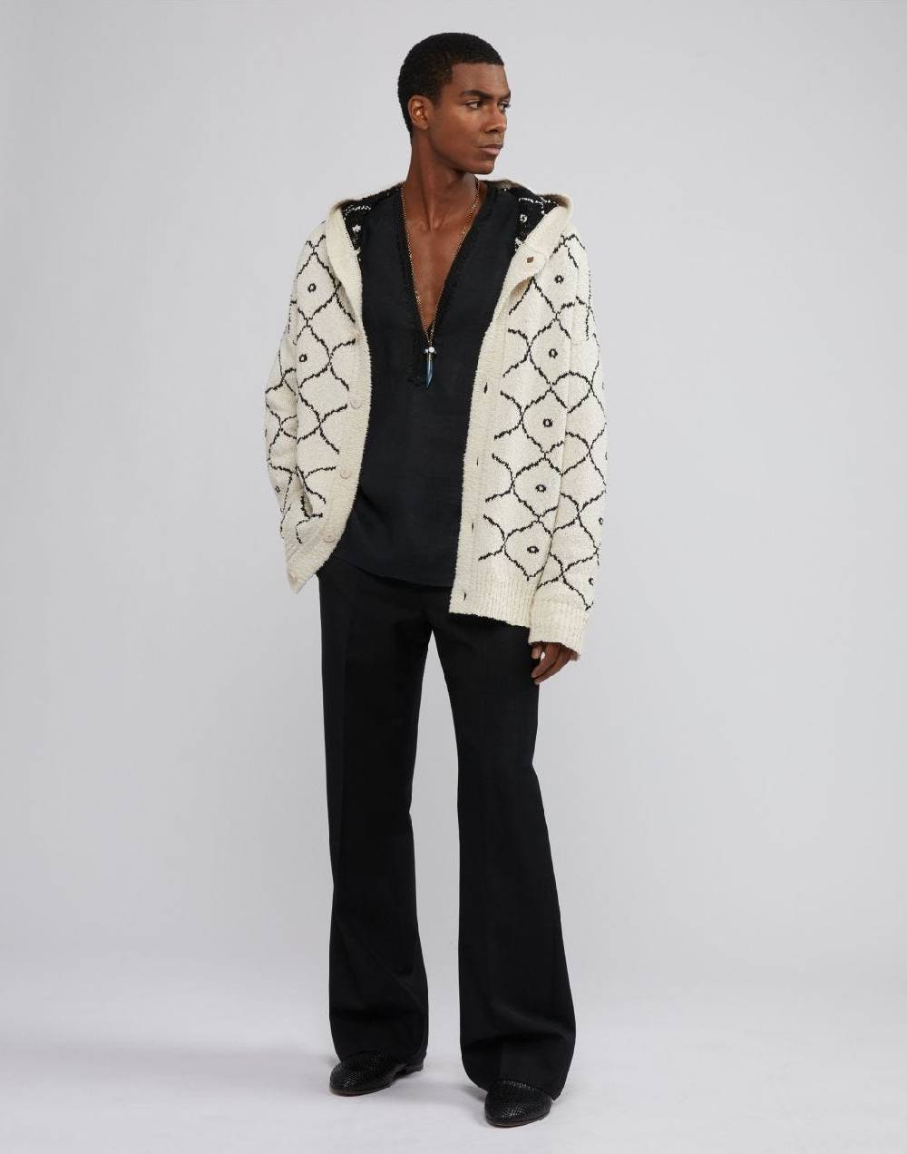 Lardini Pantalone nero attitude in lana e mohair Spedizione Gratuita