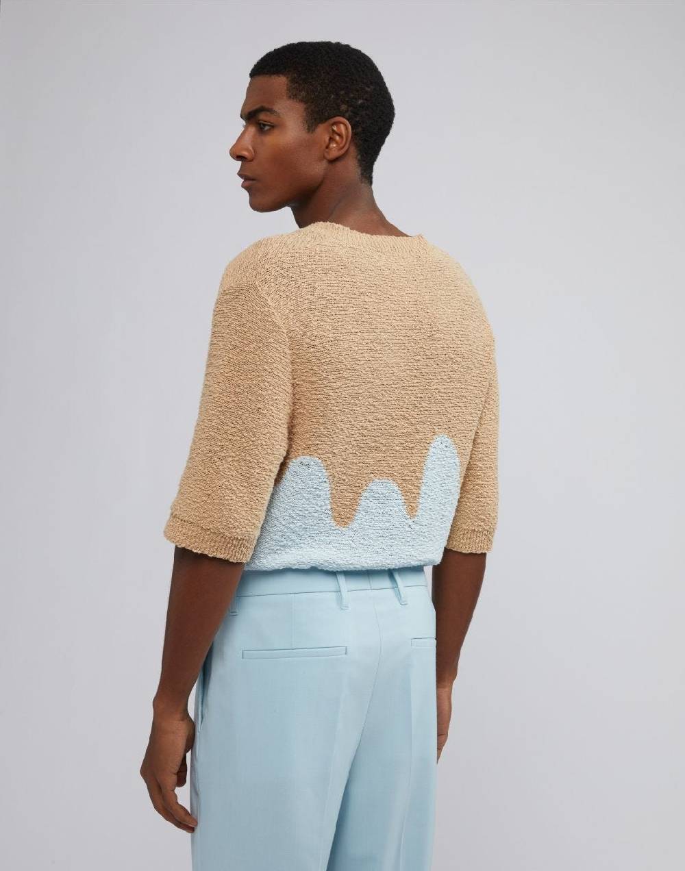 Lardini Maglia a mezza manica con intarsio jacquard Pezzi Unici