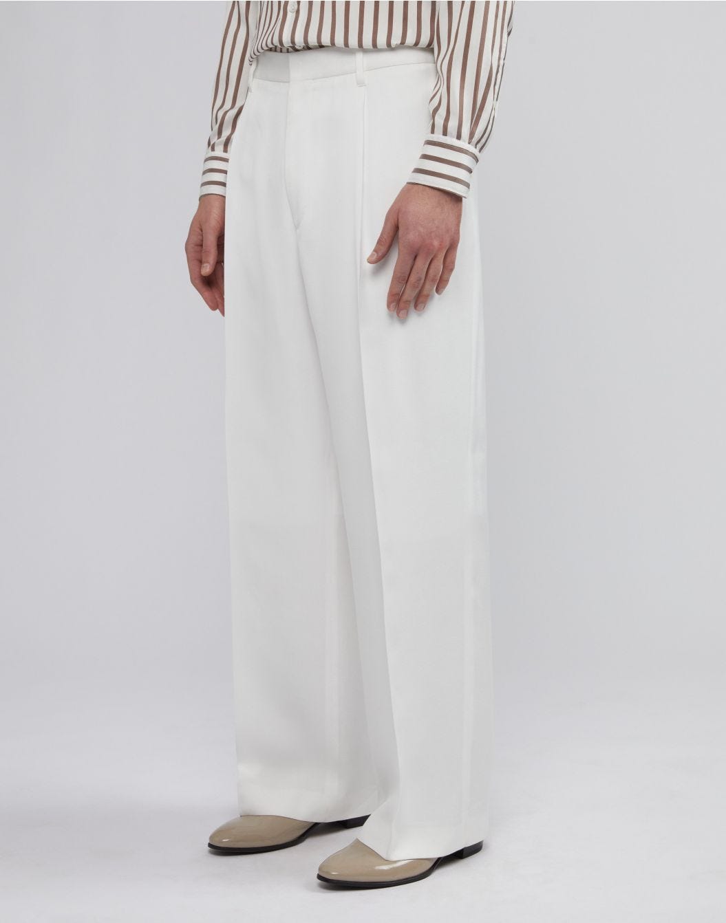 Lardini Pantalone comfort bianco in viscosa Consegna Veloce