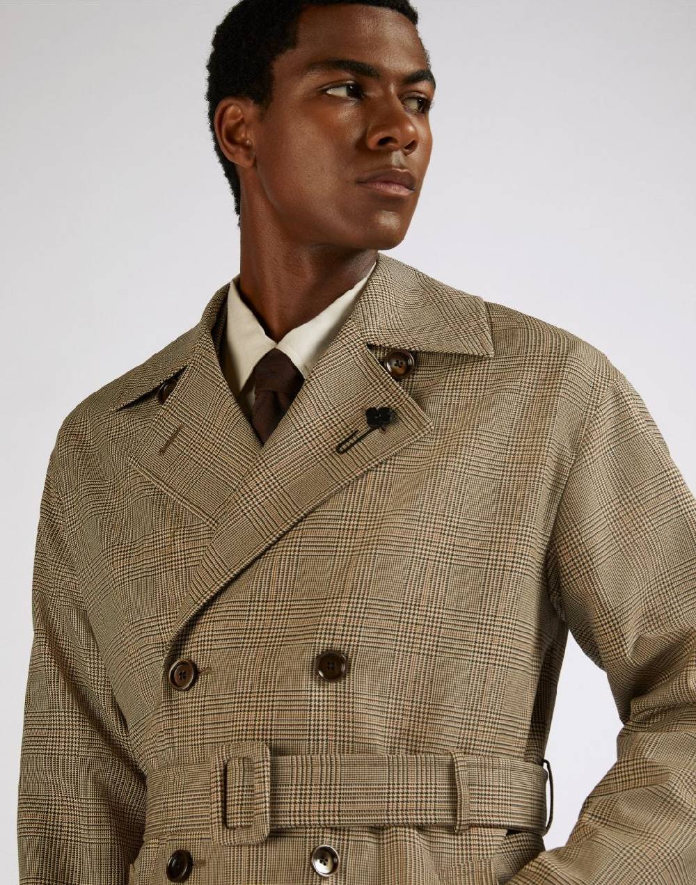 Lardini Trench doppiopetto attitude in lana con cintura in vita Shopping Online