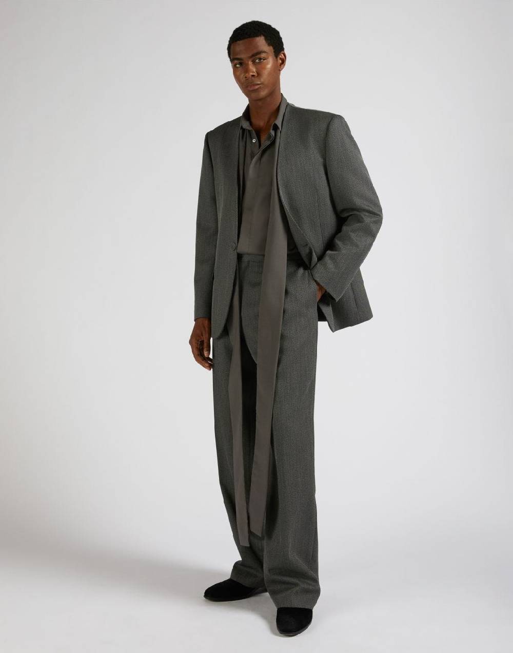 Lardini Giacca monopetto attitude senza rever in lana grigio-bianco Prezzo Ridotto