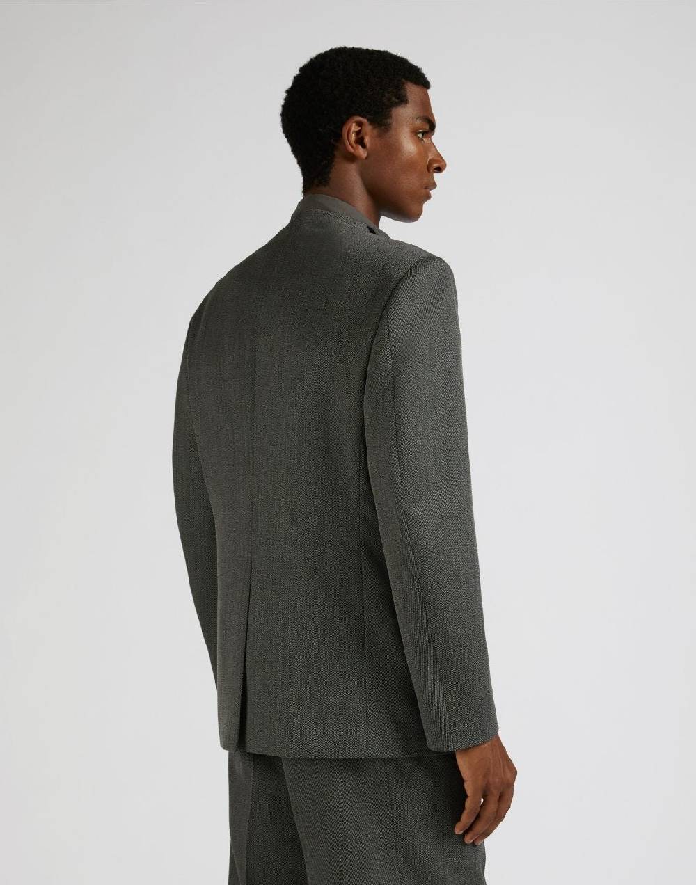 Lardini Giacca monopetto attitude senza rever in lana grigio-bianco Prezzo Ridotto