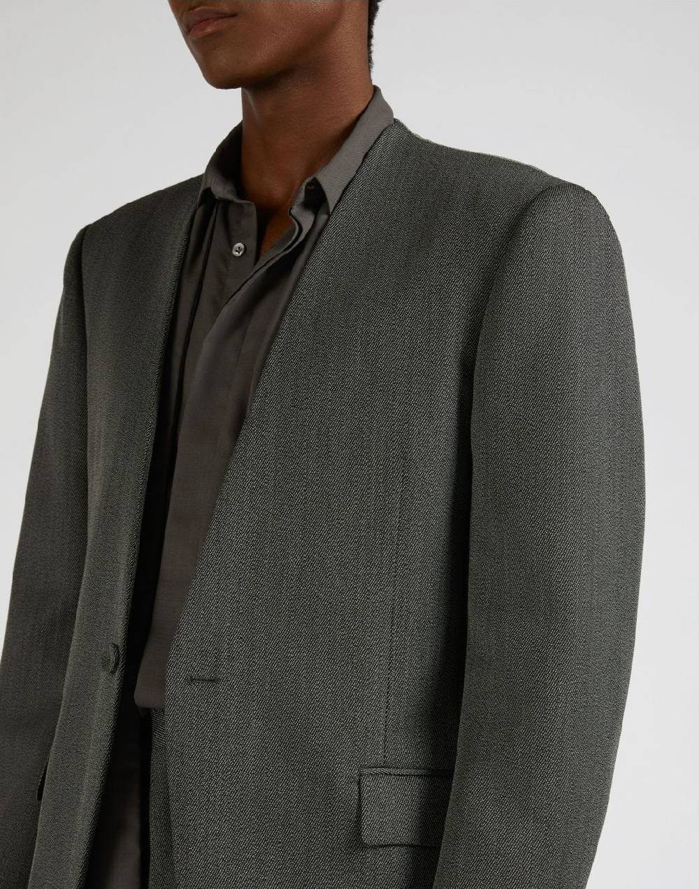 Lardini Giacca monopetto attitude senza rever in lana grigio-bianco Prezzo Ridotto