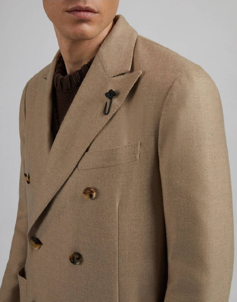 Lardini Giacca special line beige doppiopetto in cashmere natural stretch Convenienza