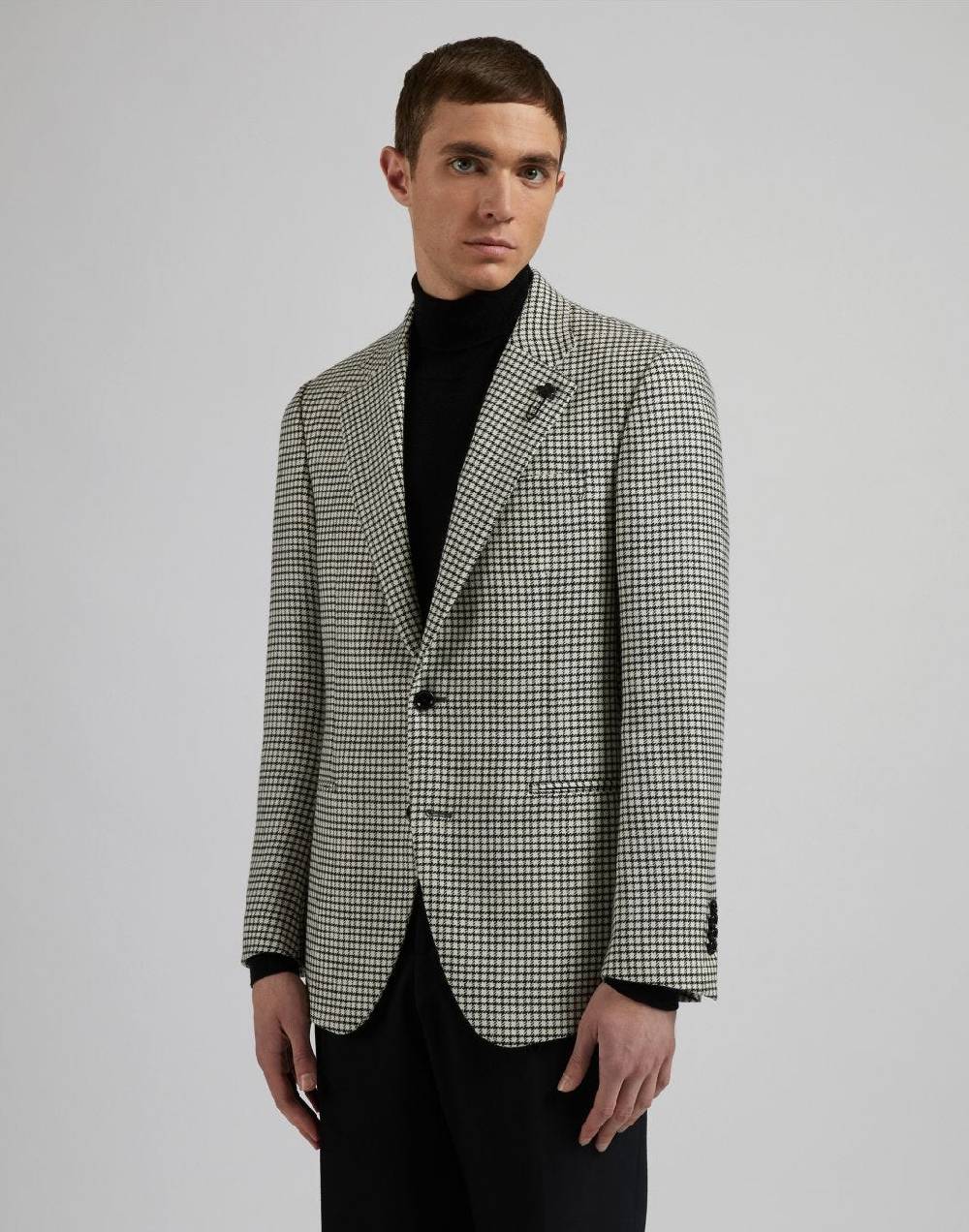 Lardini Giacca monopetto linea feeling in tessuto lambswool fantasia Sconto