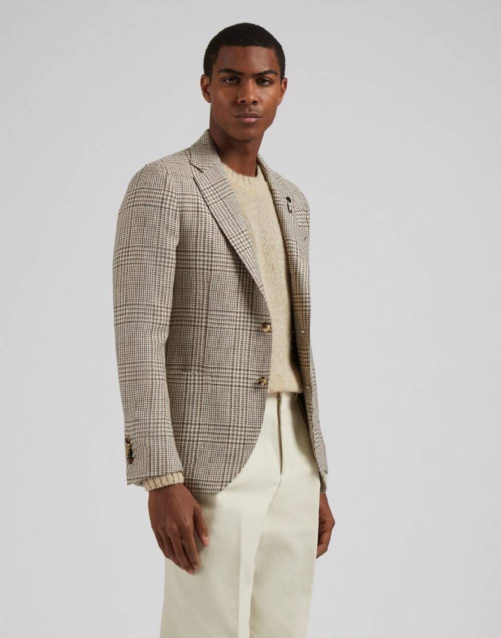 Lardini Giacca special line panna monopetto in lana, baby-alpaca e seta Offerta
