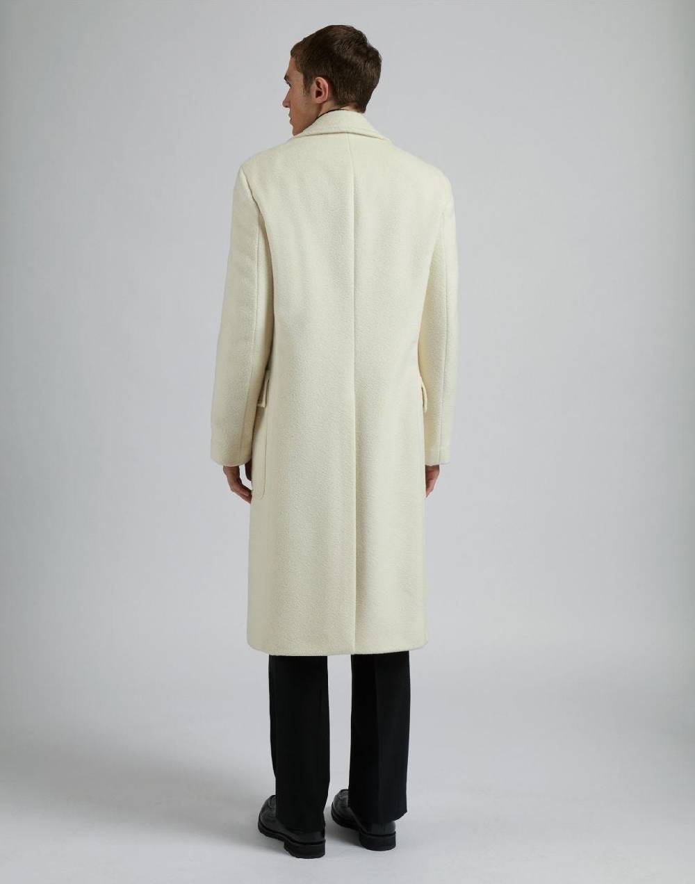 Lardini Cappotto doppiopetto panna in lana alpaca Online
