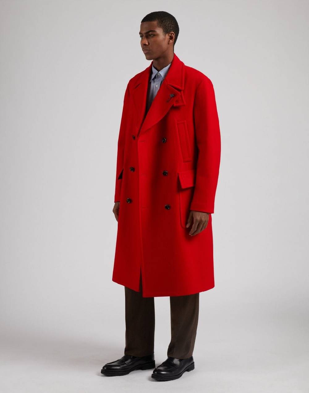 Lardini Cappotto doppiopetto rosso in tessuto misto lana Outlet