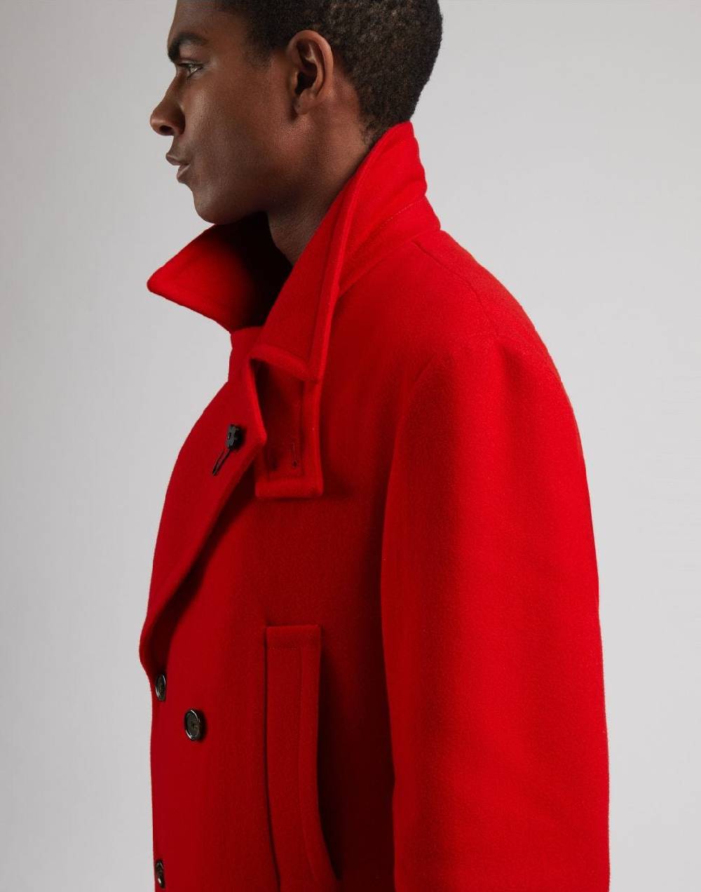 Lardini Cappotto doppiopetto rosso in tessuto misto lana Outlet