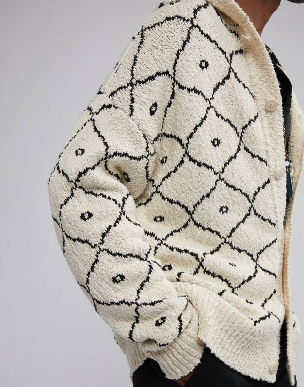 Lardini Cardigan in maglia con bottoni e cappuccio In Vendita