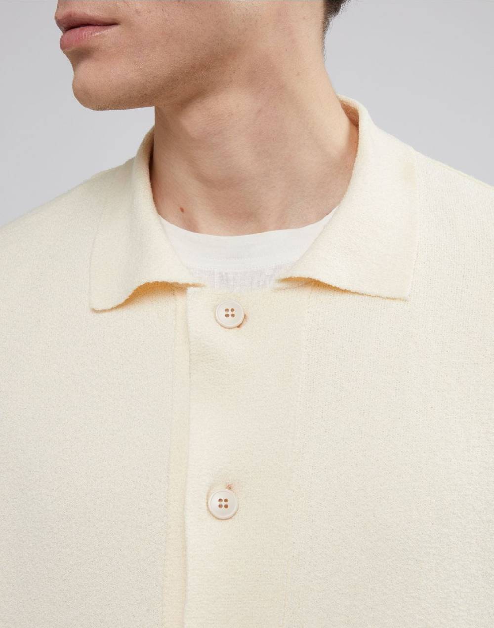 Lardini Cardigan panna in cotone e poliamide con bottoni Saldi