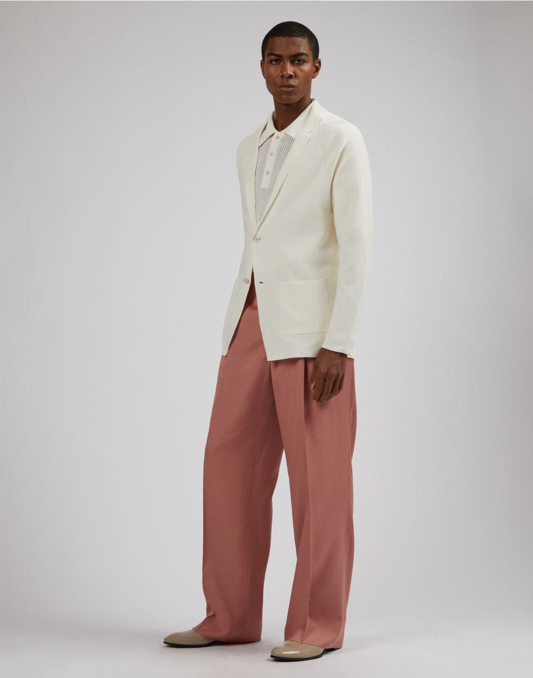 Lardini Giacca maglia stretch panna Hotsell