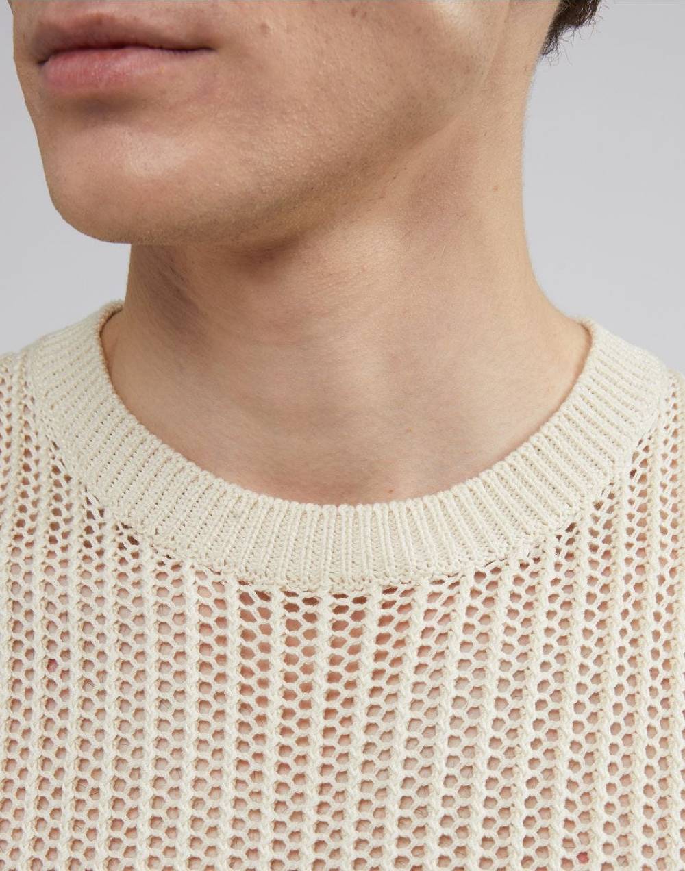 Lardini Canotta in maglia panna a coste traforata Vendita Economica