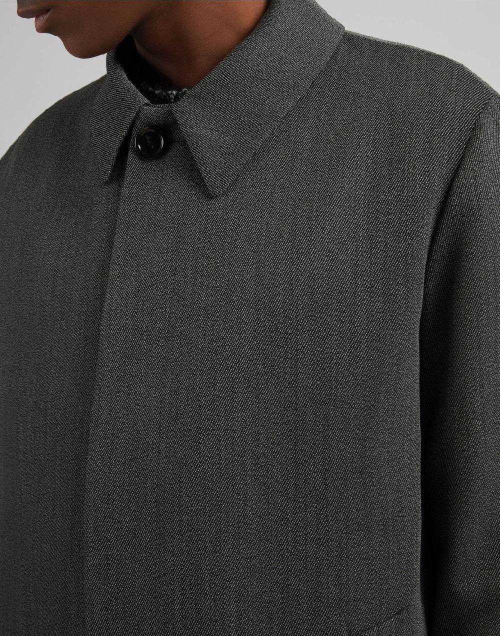 Lardini Cappotto monopetto grigio foderato con finta davanti Saldi Di Fabbrica