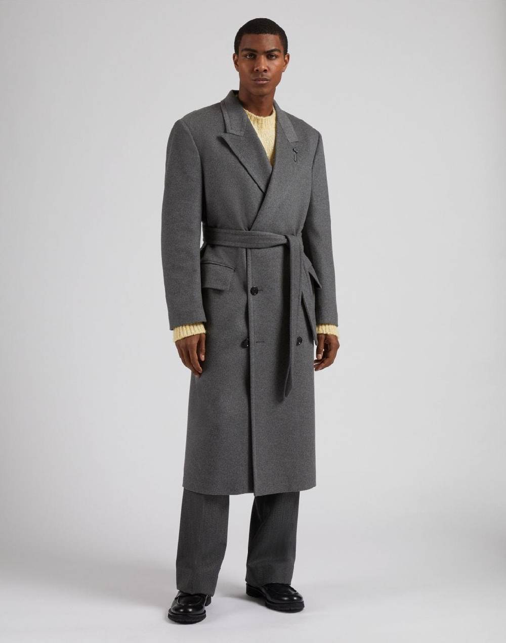 Lardini Cappotto doppiopetto grigio in puro cashmere riciclato I Più Venduti