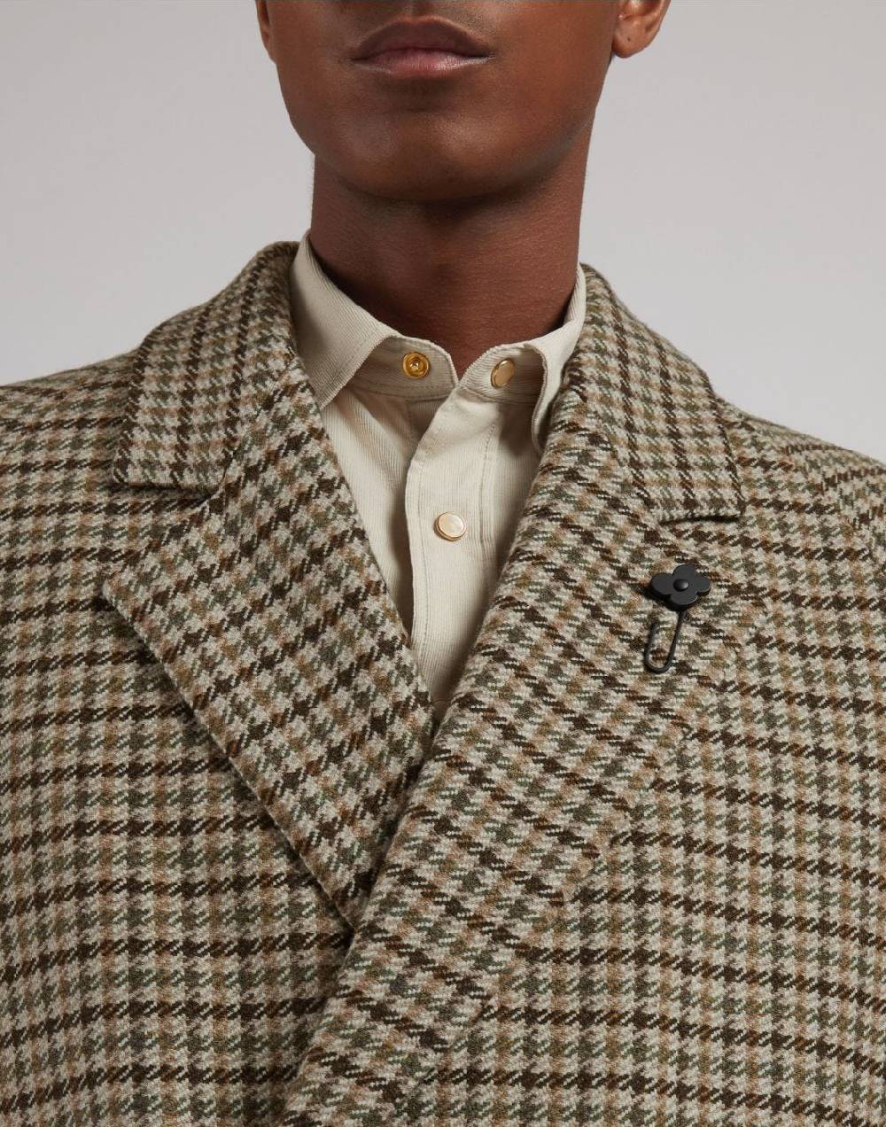 Lardini Cappotto doppiopetto fantasia in lana cashmere Negozio