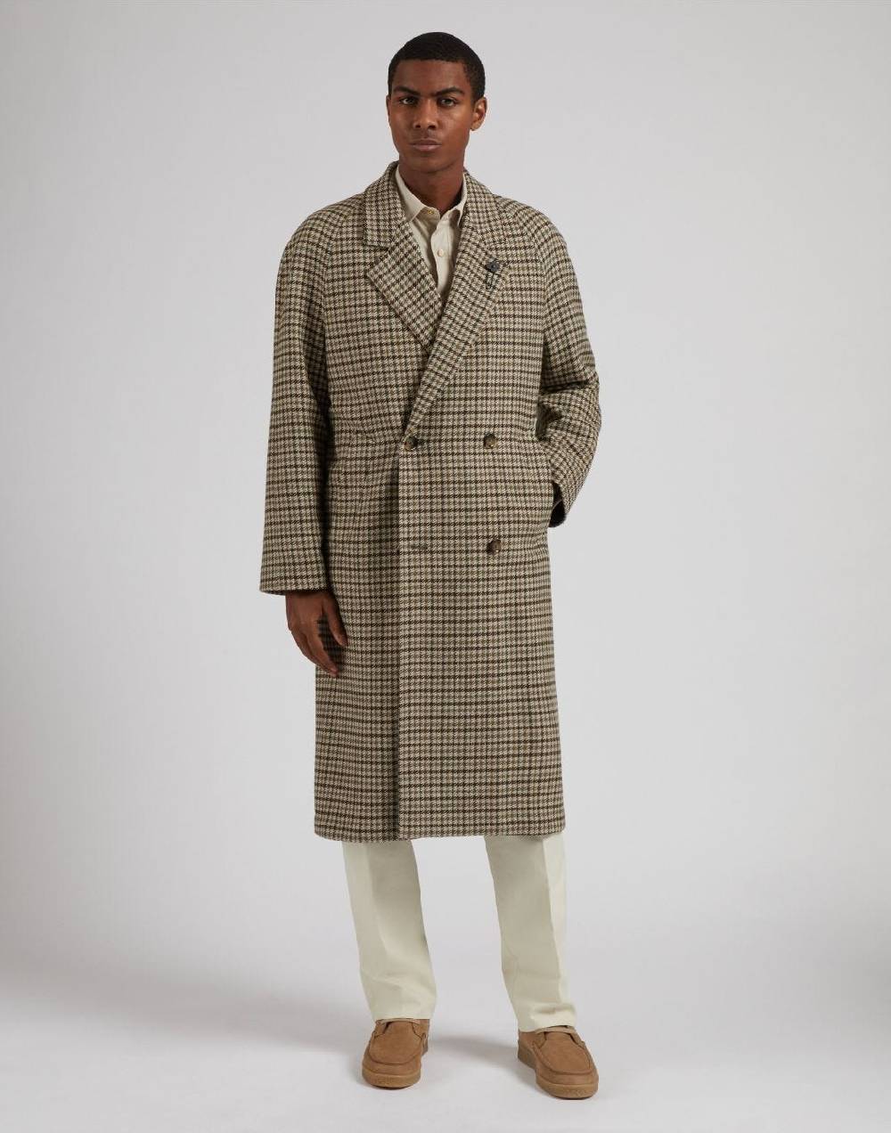 Lardini Cappotto doppiopetto fantasia in lana cashmere Negozio