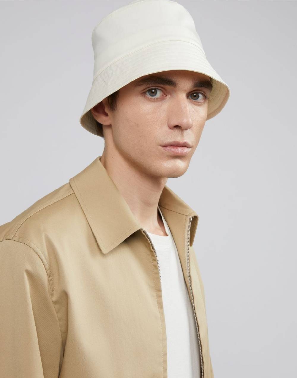 Lardini Cappello da pescatore in drill di cotone stretch bianco Italia