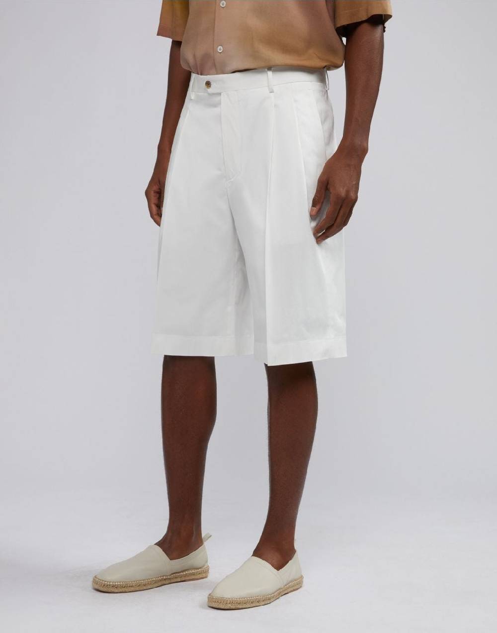 Lardini Bermuda comfort corto in cotone satin stretch bianco Qualità Garantita