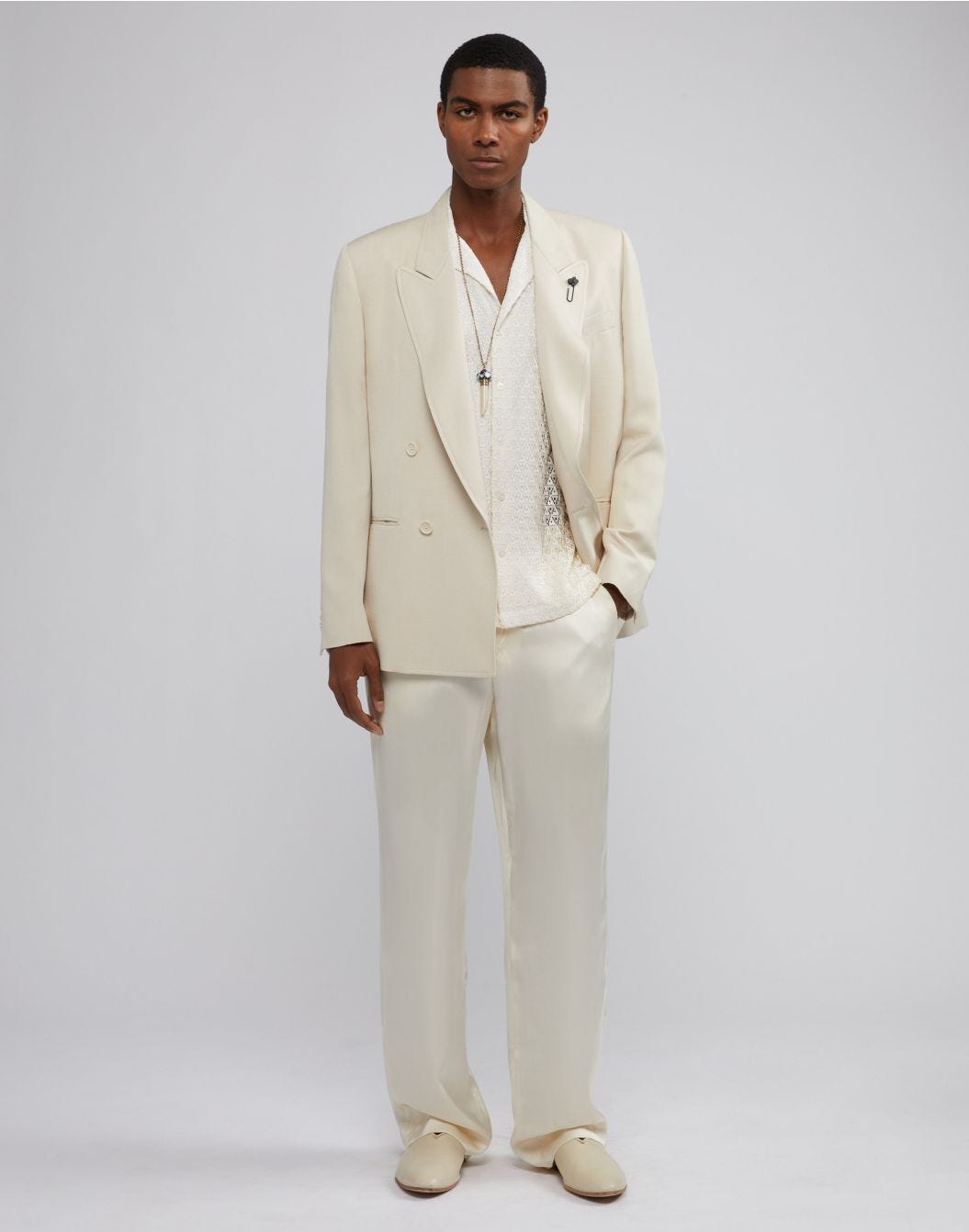 Lardini Camicia bianca in macramè con disegno geometrico Online