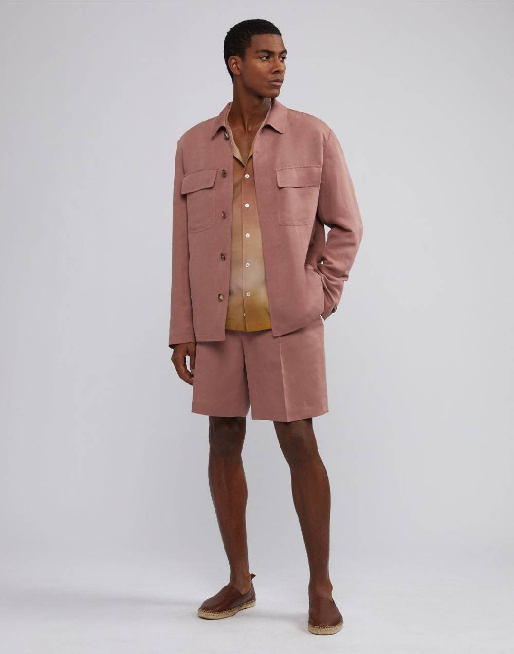 Lardini Bermuda comfort lungo in lino e micro tencel rosa I Più Venduti
