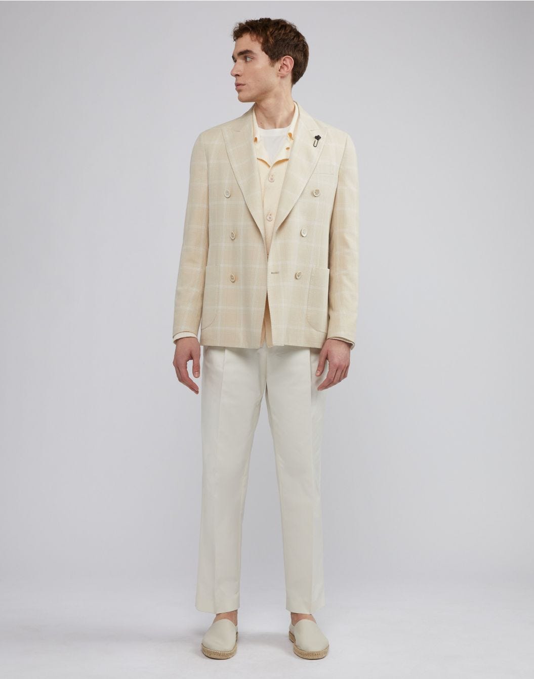 Lardini Pantalone beige in drill di cotone stretch Nuova