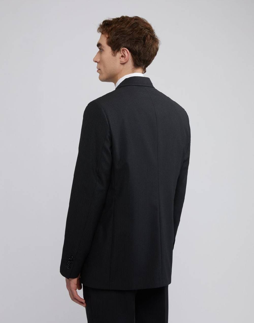 Lardini Giacca doppiopetto attitude nera con gessatura a contrasto Italy