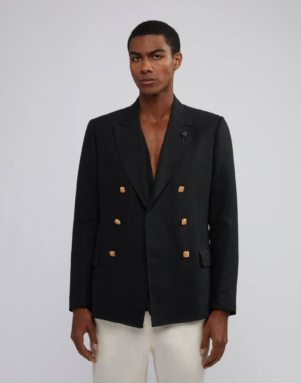 Lardini Blazer doppiopetto attitude nero principe di galles Italia