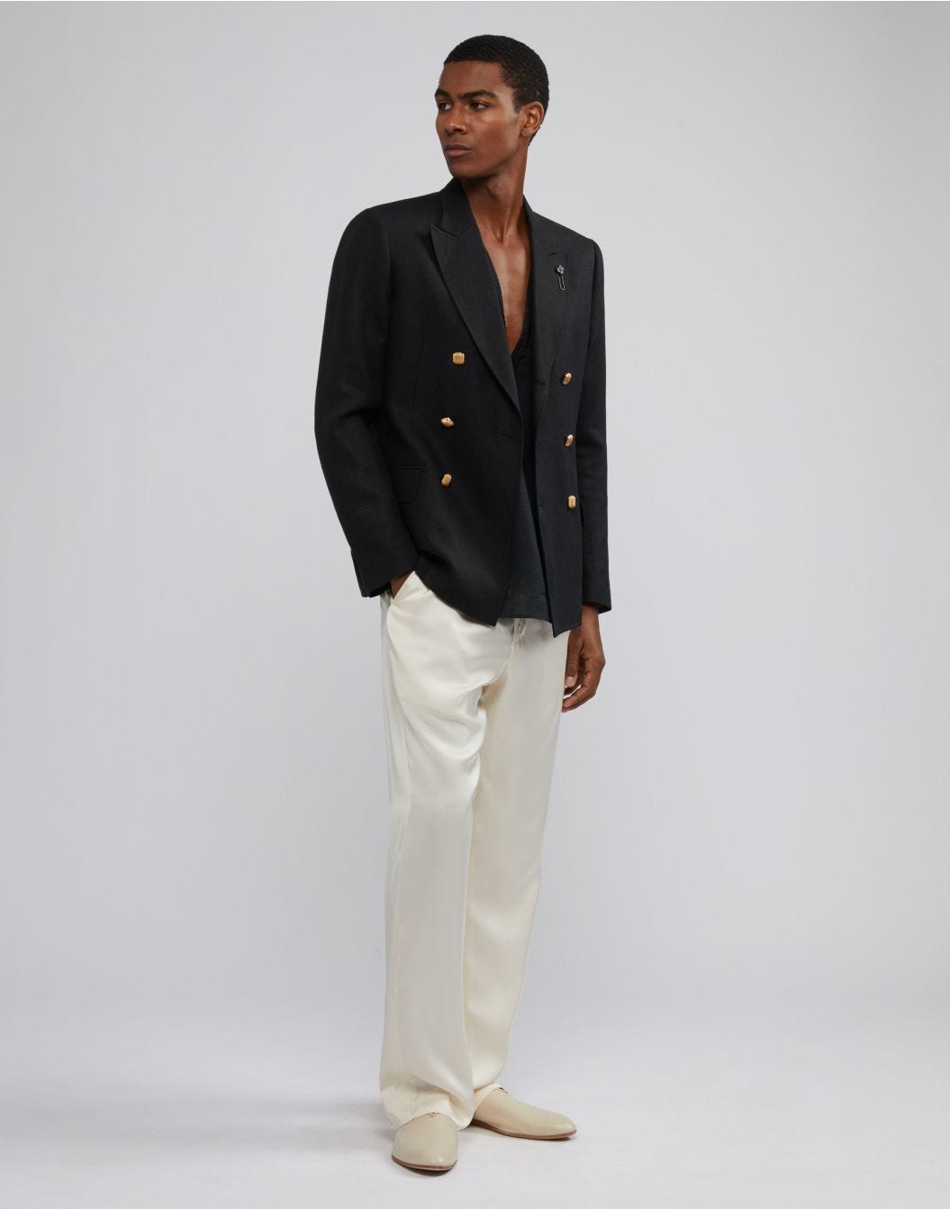 Lardini Blazer doppiopetto attitude nero principe di galles Italia