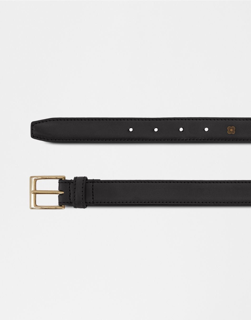 Lardini Cintura in pelle nera con fibbia in ottone Negozi Online
