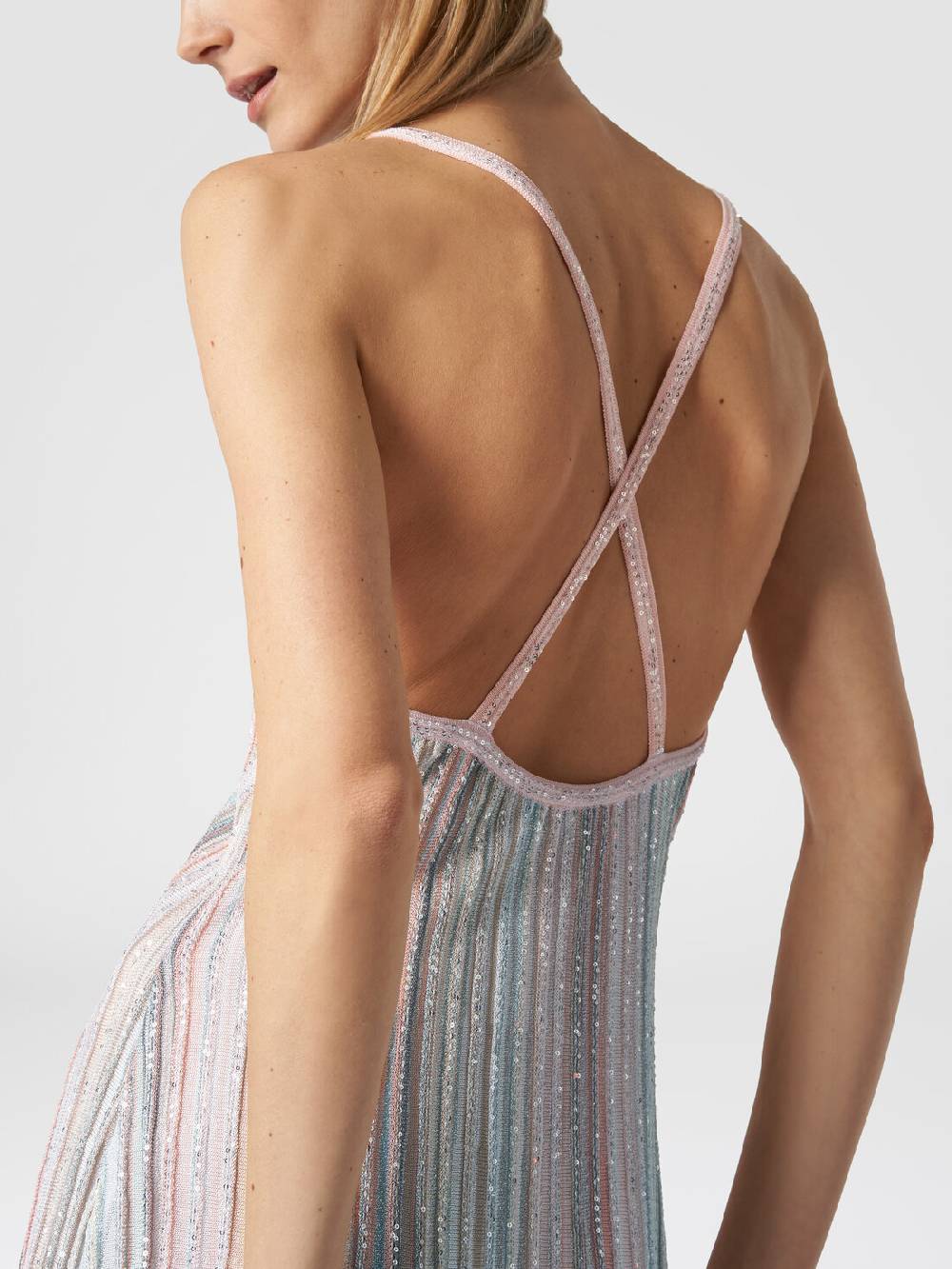 ﻿Missoni Mini-abito in maglia a righe verticali con paillettes Online