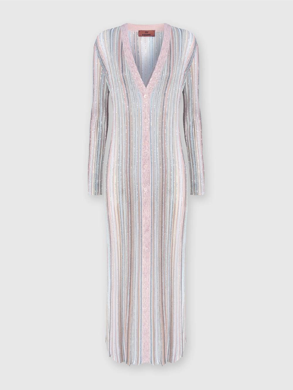 Missoni Cardigan lungo in maglia con righe verticali e paillettes Offerte