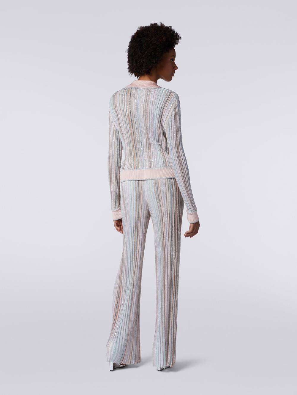 Missoni Top a maniche lunghe con righe verticali e paillettes In Linea