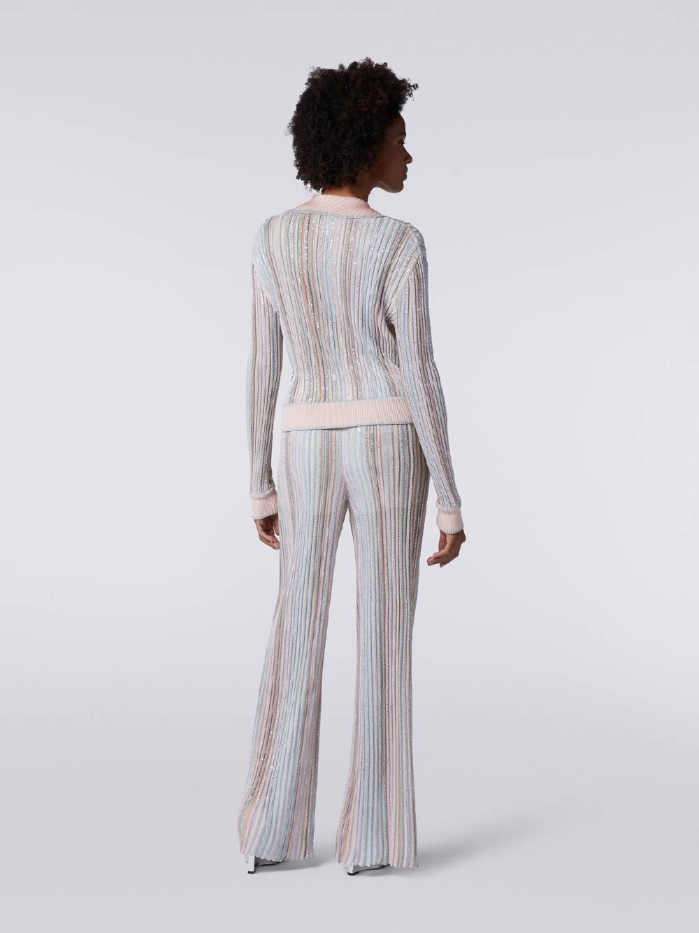 Missoni Pantaloni in maglia a righe verticali con paillettes Vendita Calda