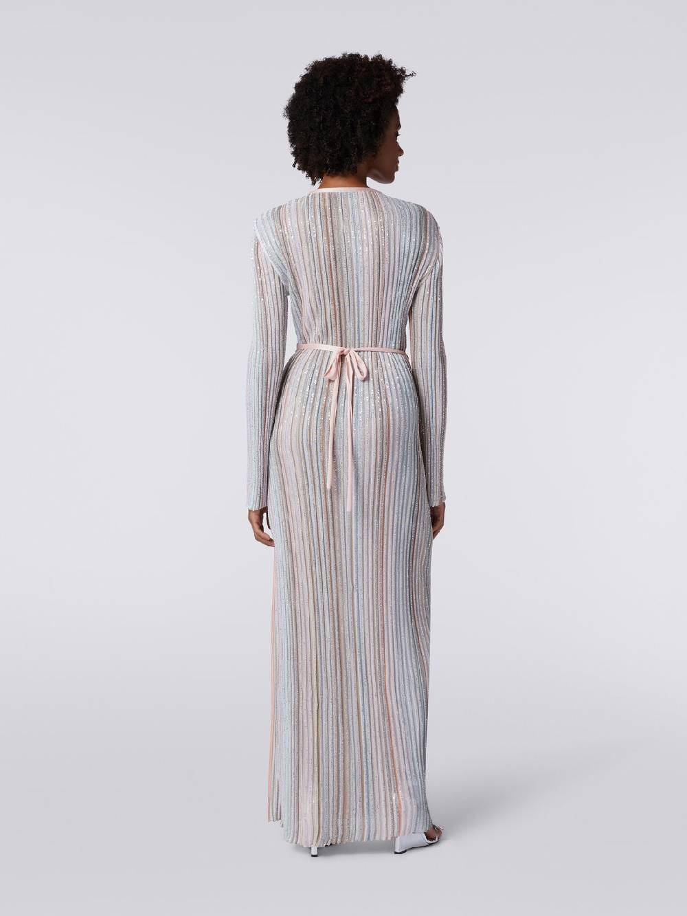 Missoni Abito lungo con chiusura a portafoglio e paillettes Vendita Economica