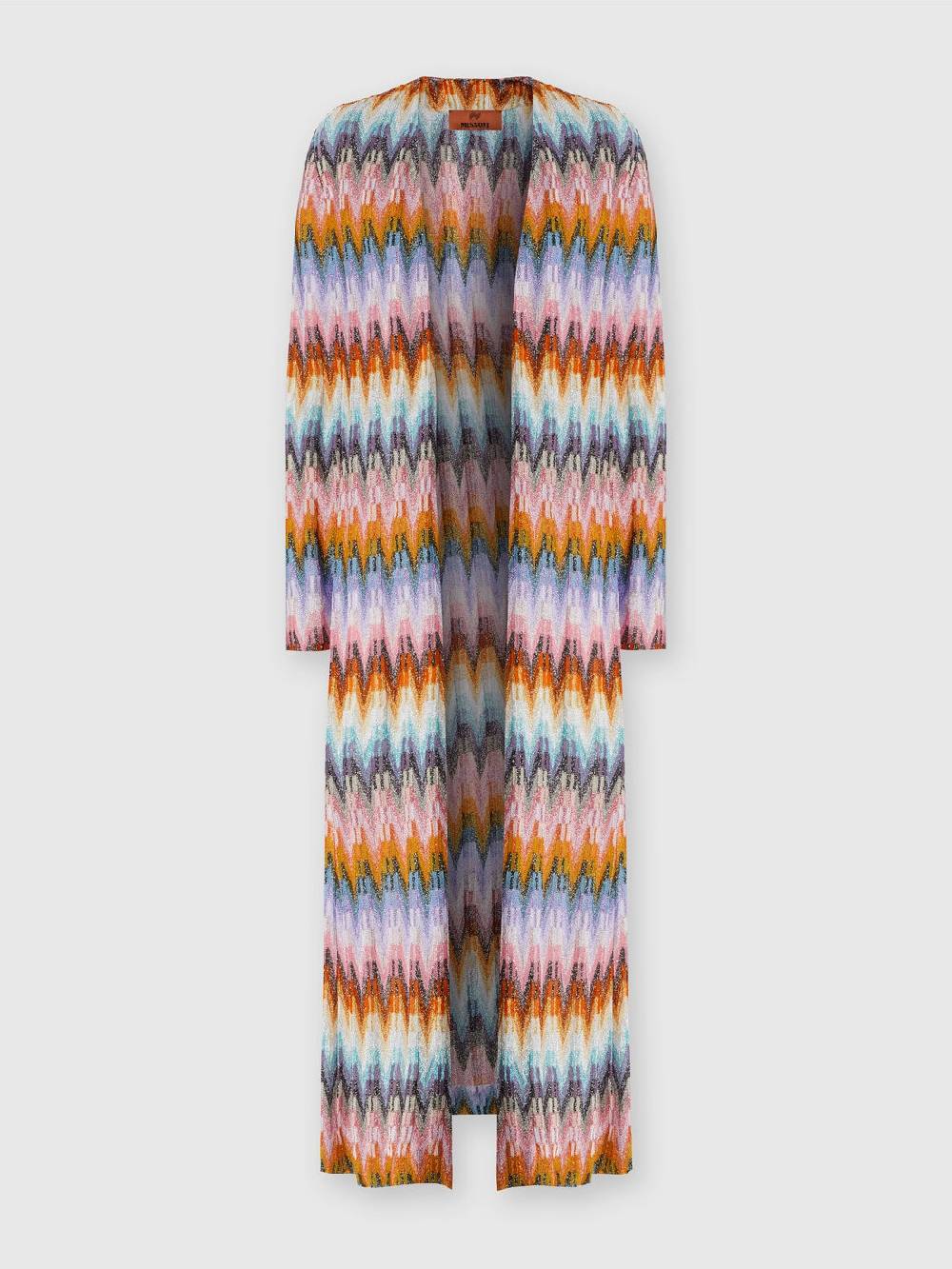 Missoni Cardigan lungo in maglia zig zag lamé Saldi Di Fabbrica