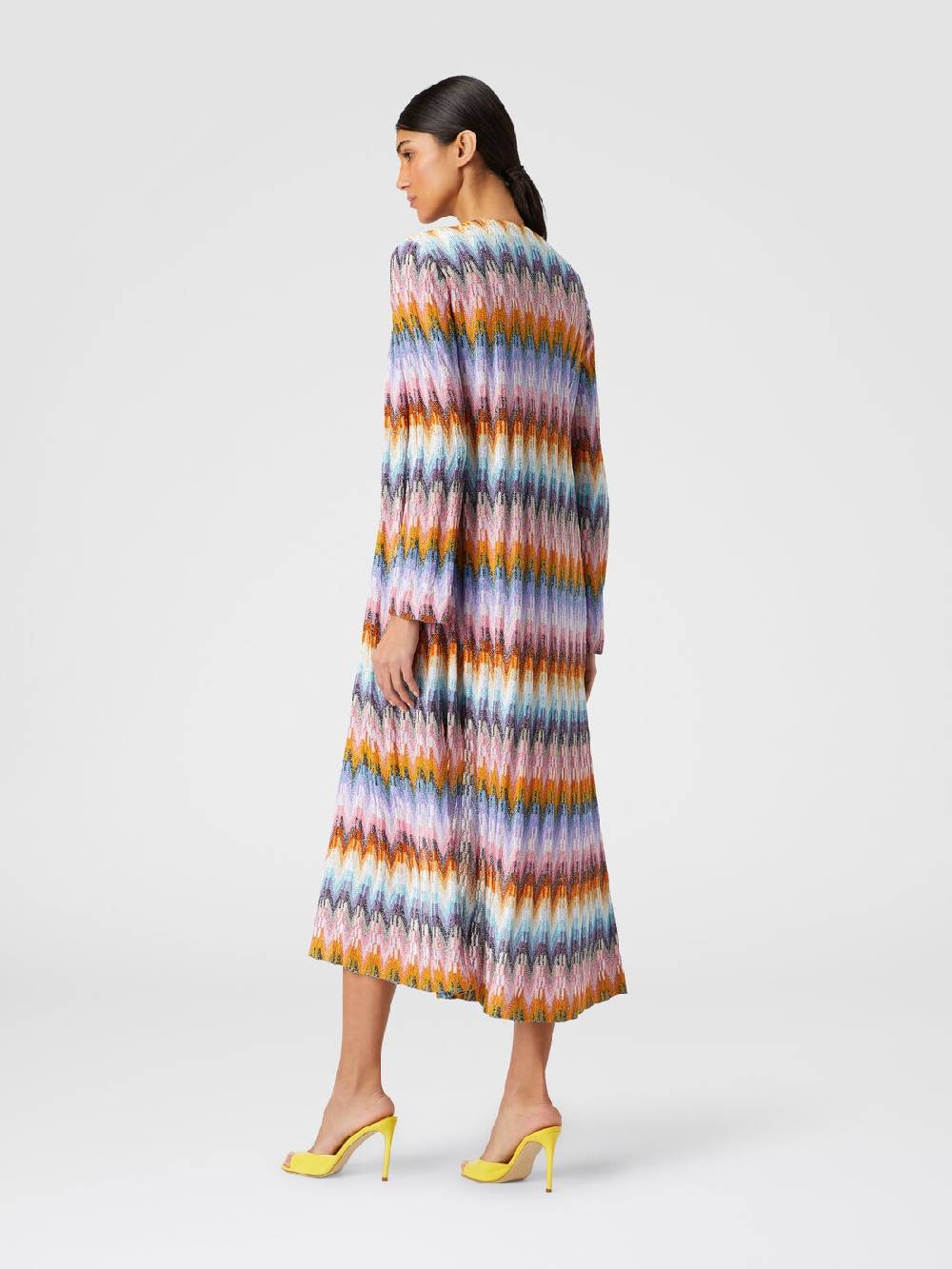Missoni Cardigan lungo in maglia zig zag lamé Saldi Di Fabbrica