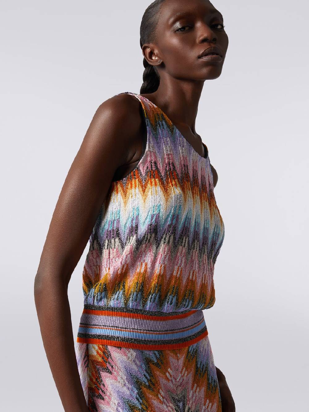 Missoni Top senza maniche in viscosa zig zag con lurex I Più Venduti