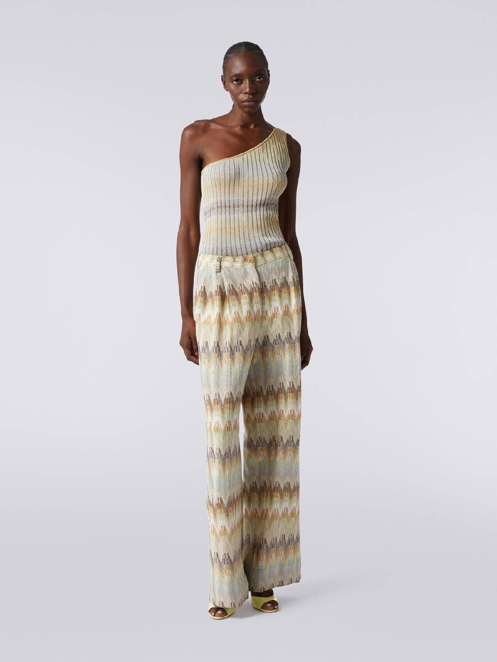 Missoni Pantaloni classici in viscosa zig zag con lurex Negozio